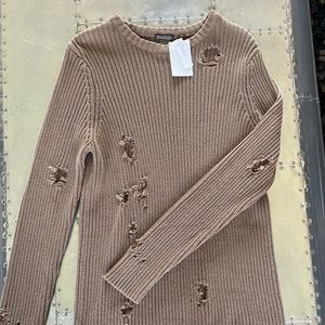 Divided/H&M Distressed Brown Sweater Small